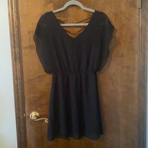 Black chiffon flowy dress